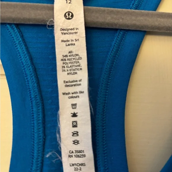 Lululemon Swiftly Racerback Tank Size 12 Poolside Blue - Picture 5 of 8